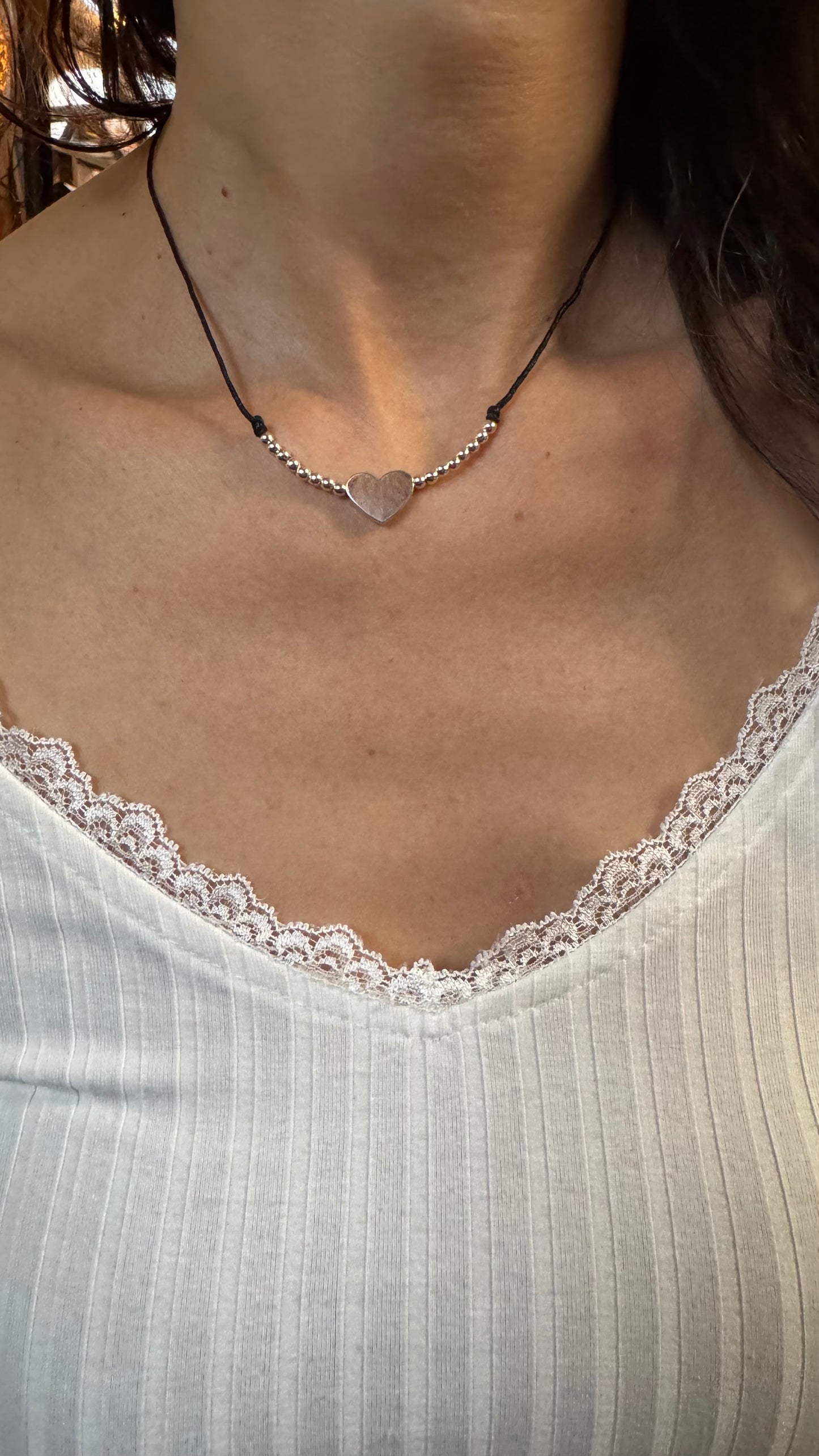 Choker Collar Corazón de Plata