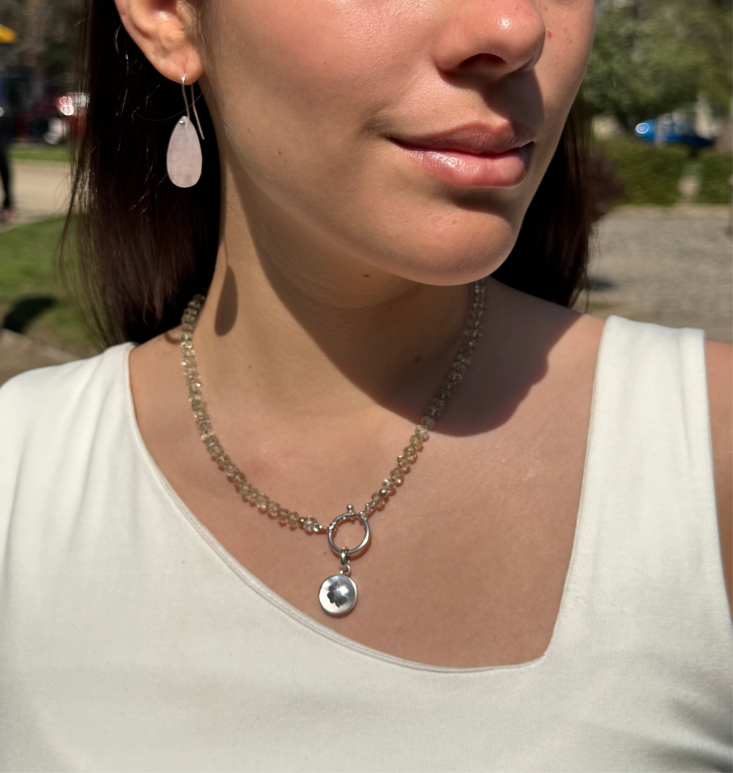 Aros Mary Cuarzo Rosa