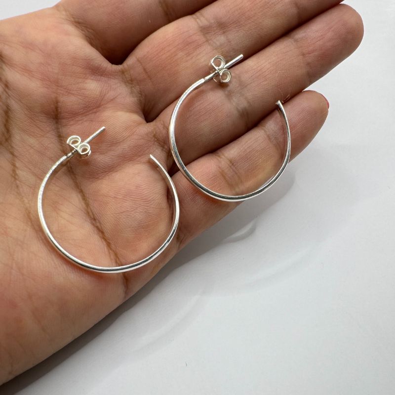Argollas Isabella de Plata 3 cm