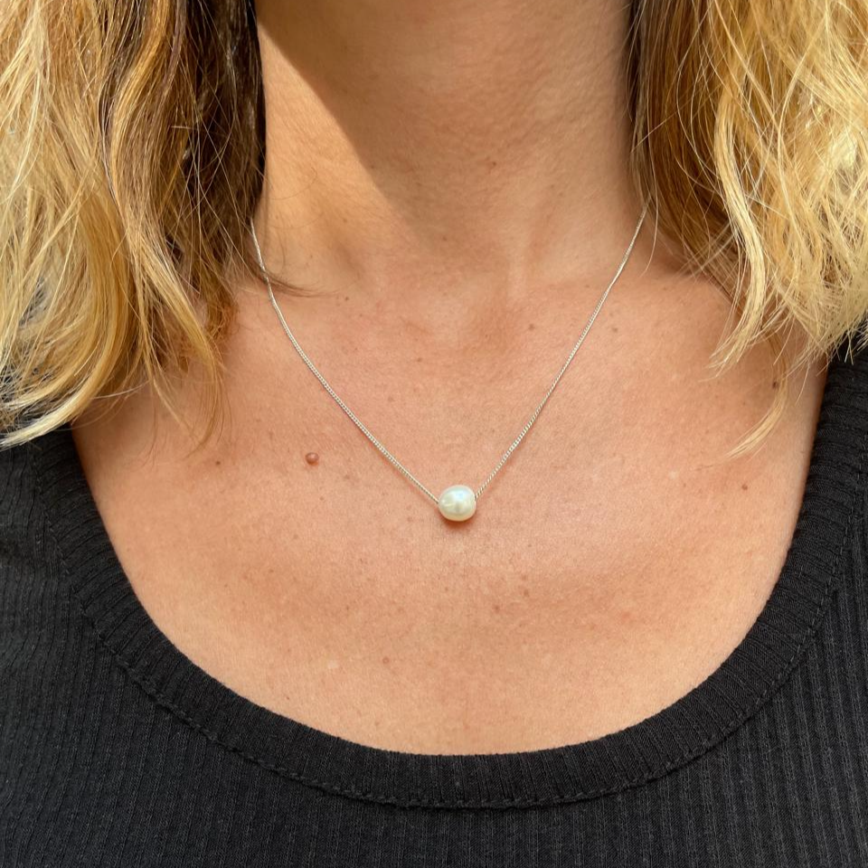 Collar Plata con Perla Natural