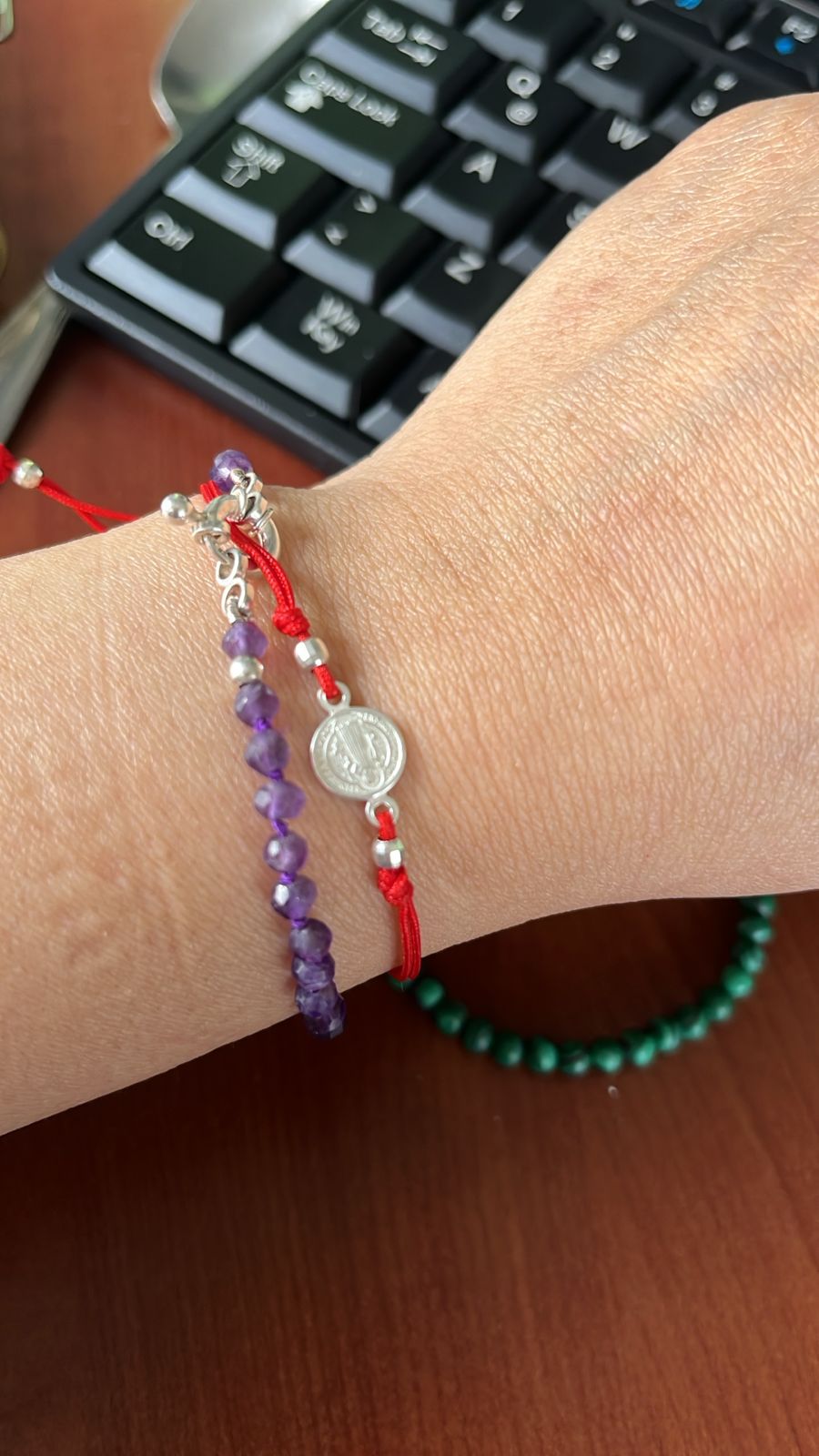Pulsera San Benito de Plata pequeña ajustable