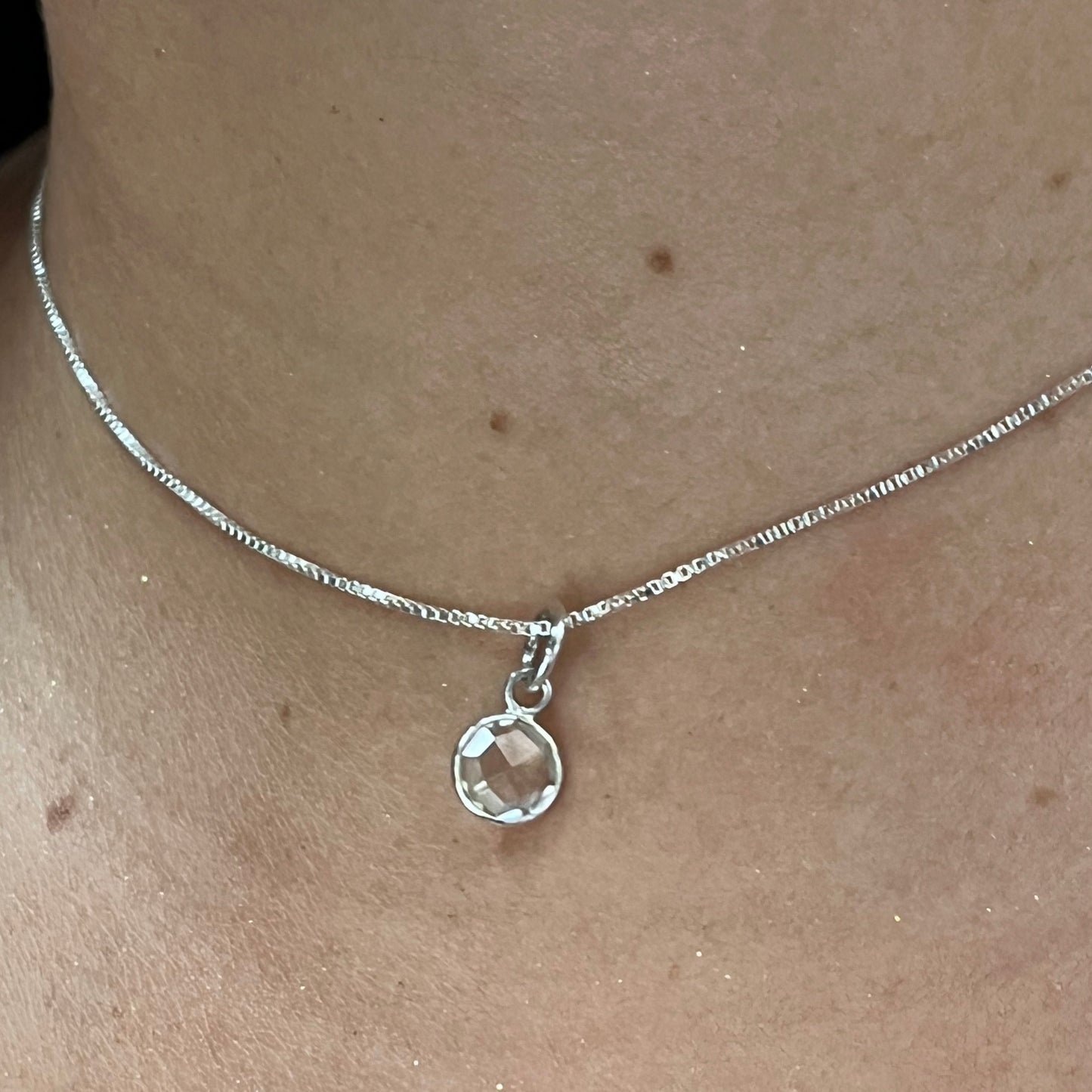 Collar Punto de Luz "Aura" de Plata Cuarzo transparente