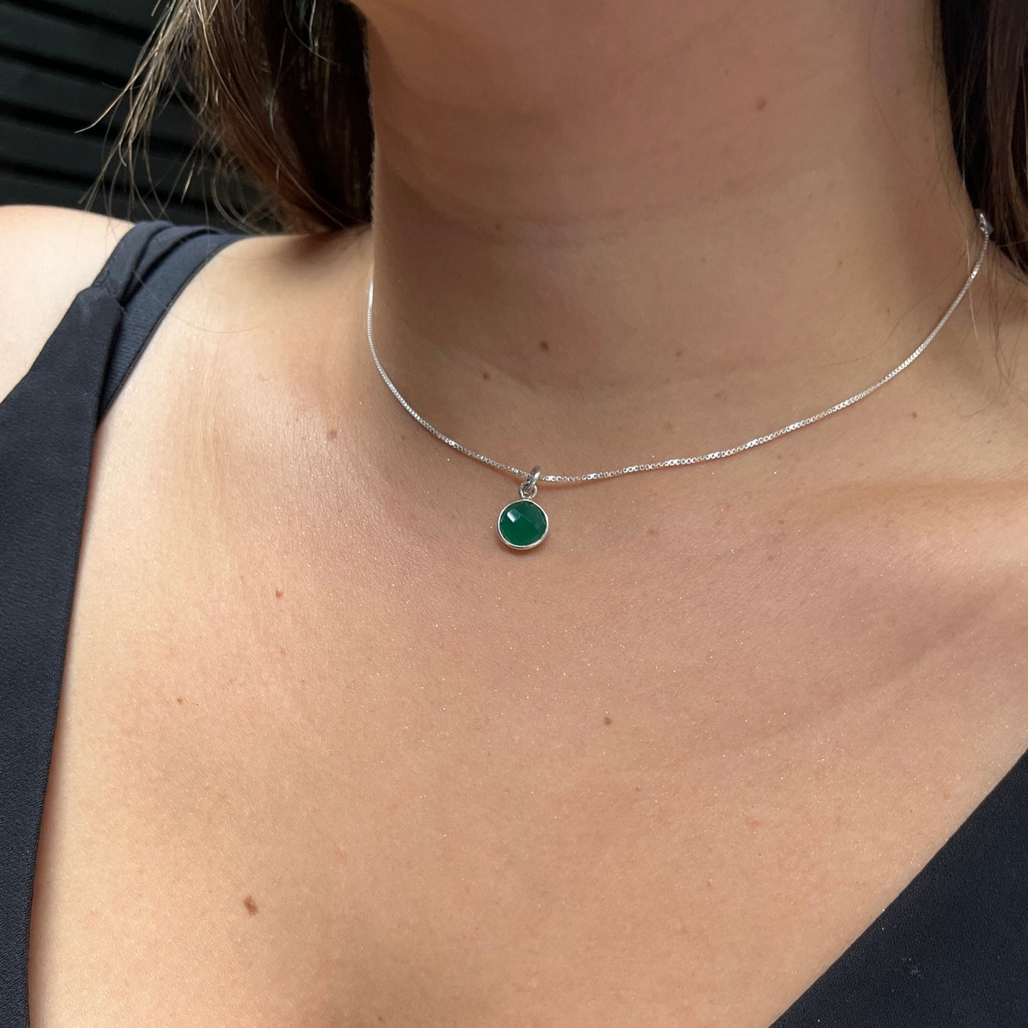 Collar "Fran" Punto de Luz Aventurina verde