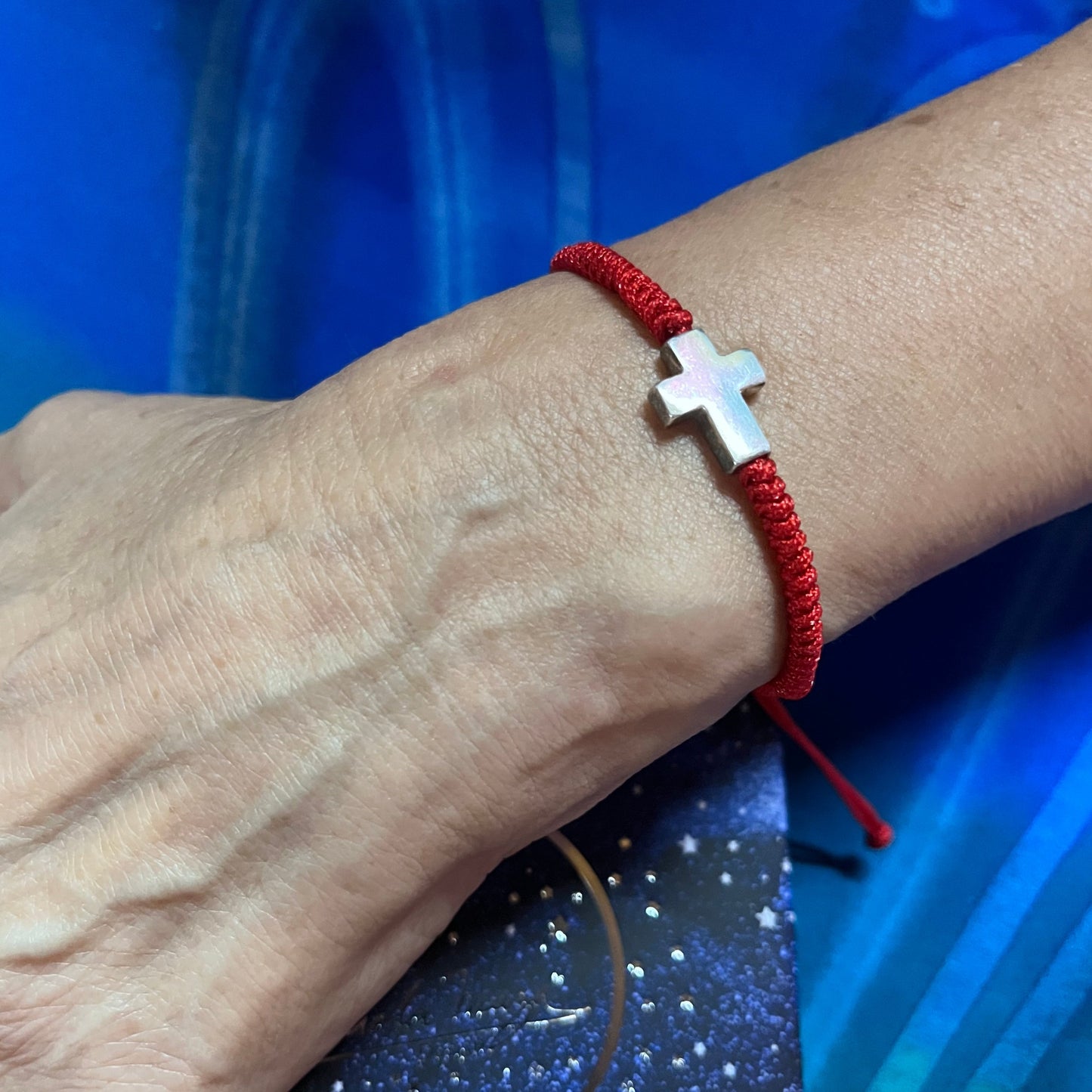 Pulsera de Protección Cruz grande Plata