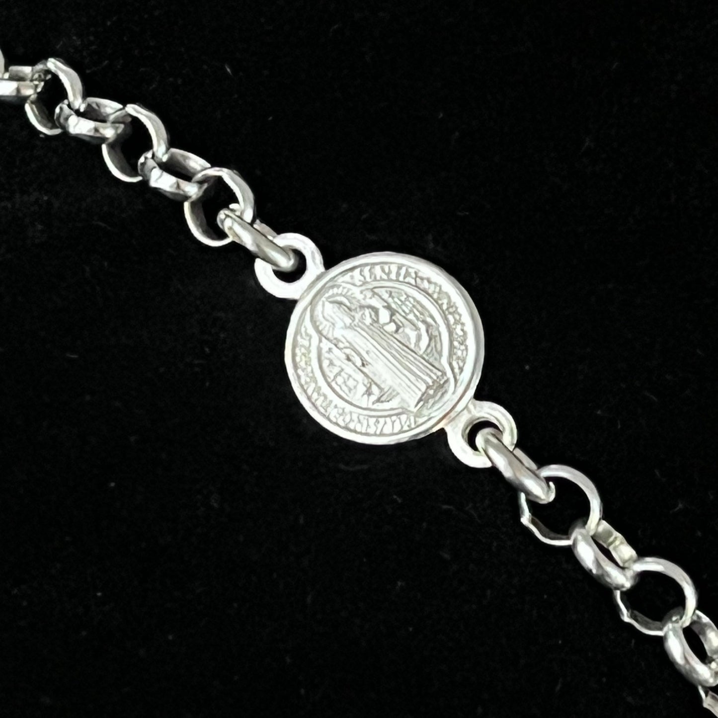 Pulsera cadenita de Plata con San Benito