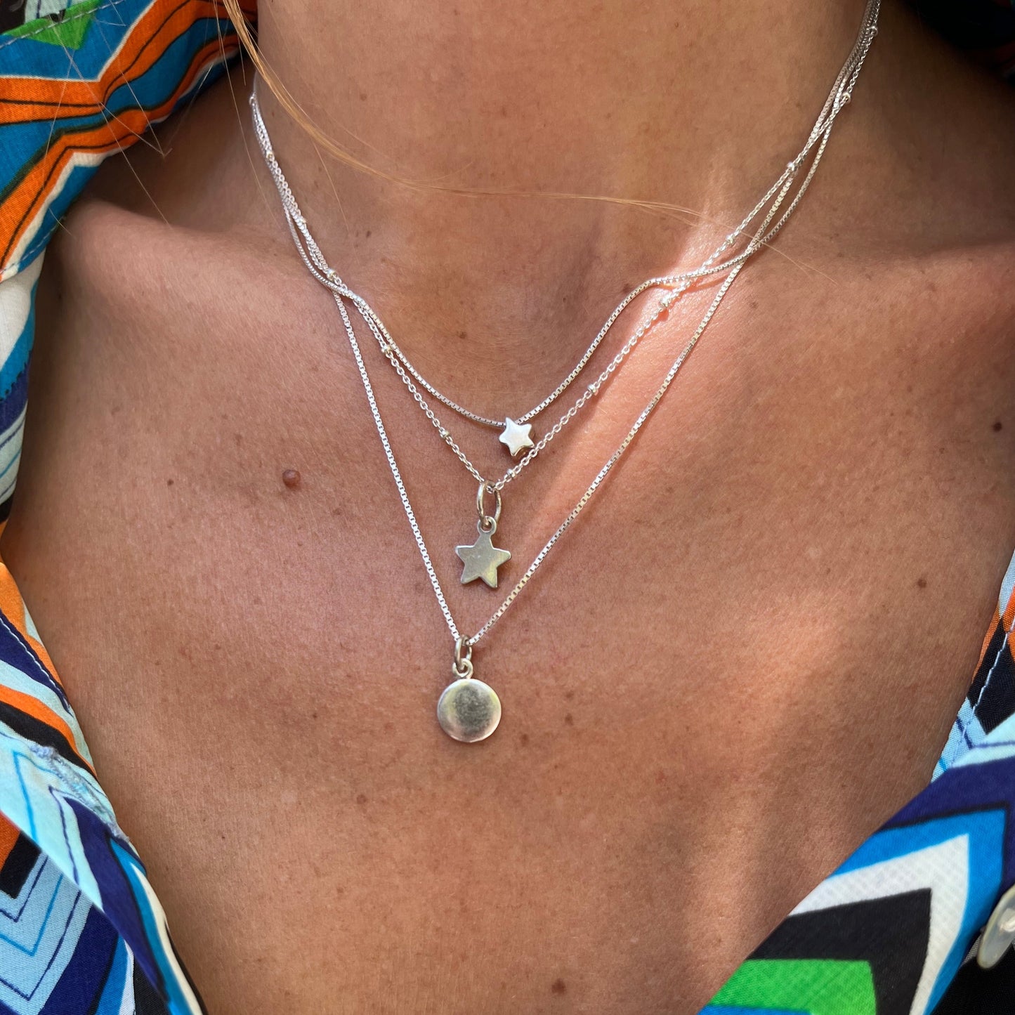 Pack Collares "Luz Estelar", Estrellas y Luna de Plata