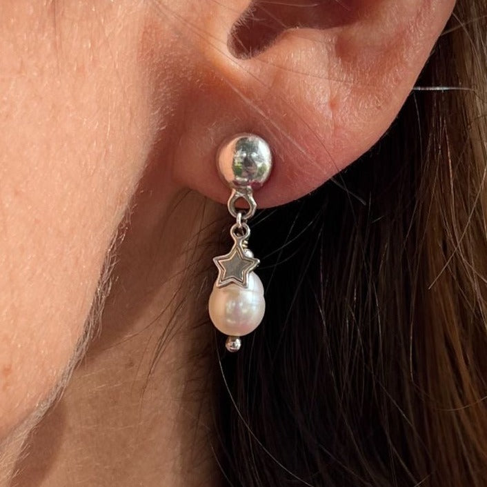Aros Plata 925 Perlas Lindo Diseño