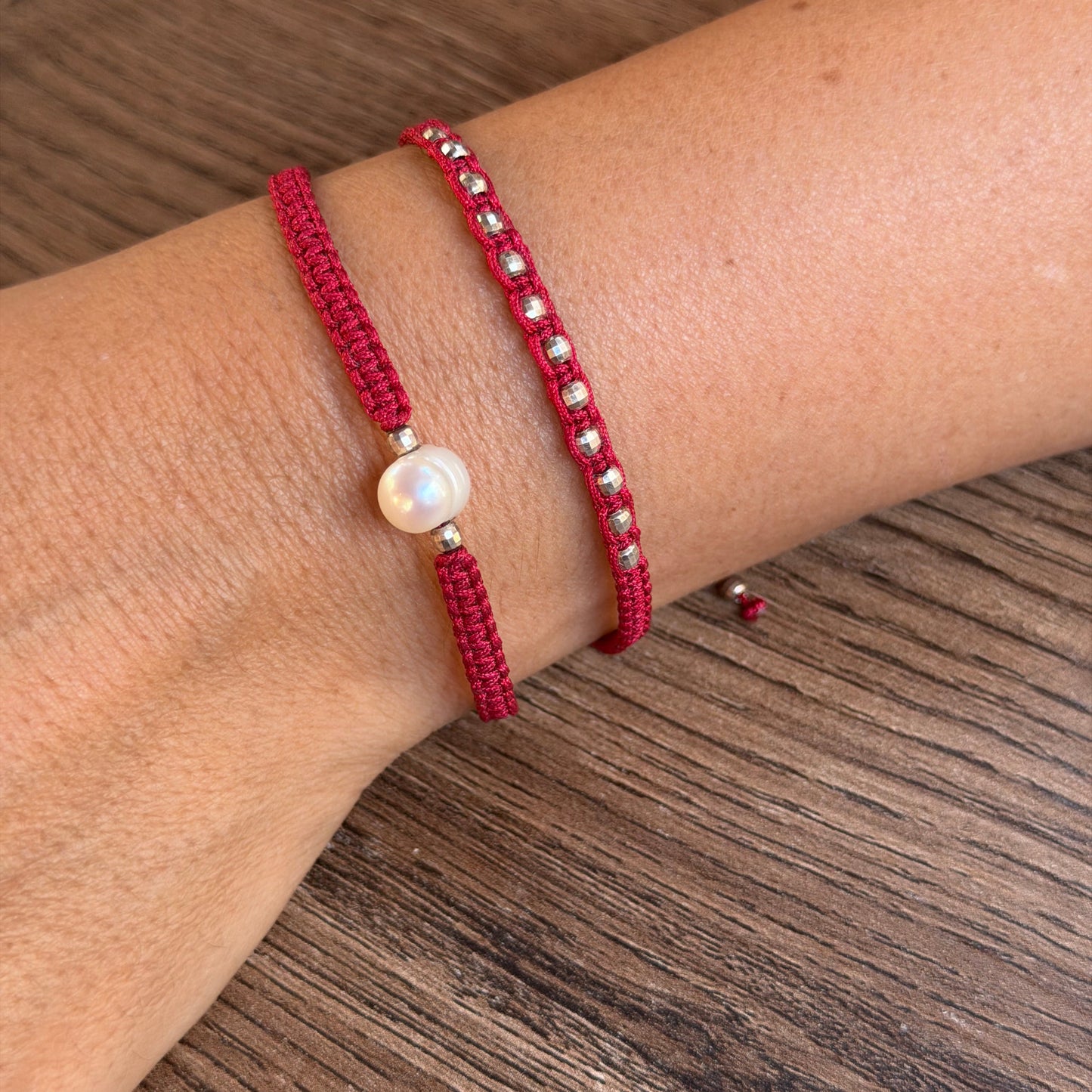 Set Pulseras Burdeo