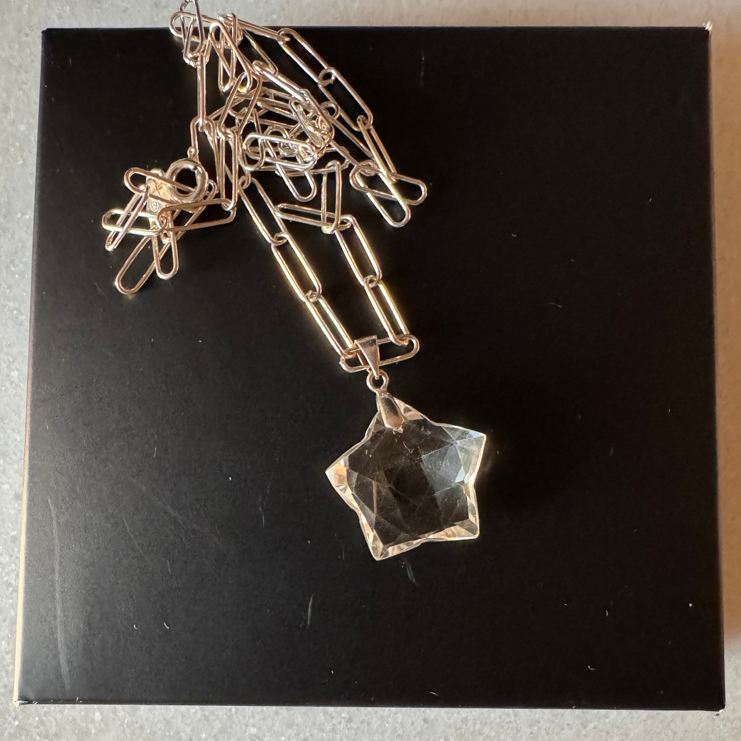 Collar Estrella de Cuarzo transparente Plata