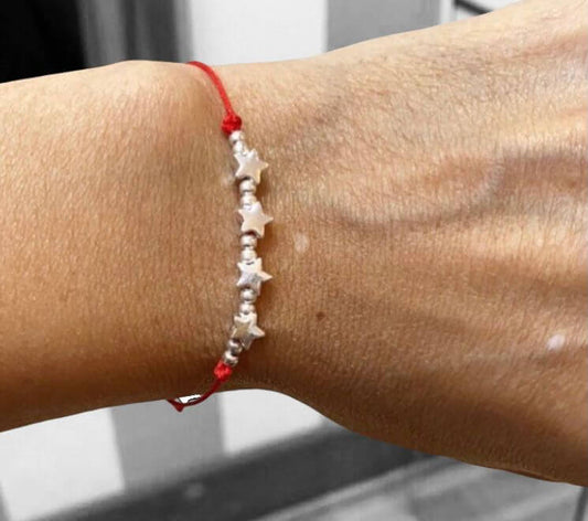 Pulsera de Protección 4 Estrellas Plata