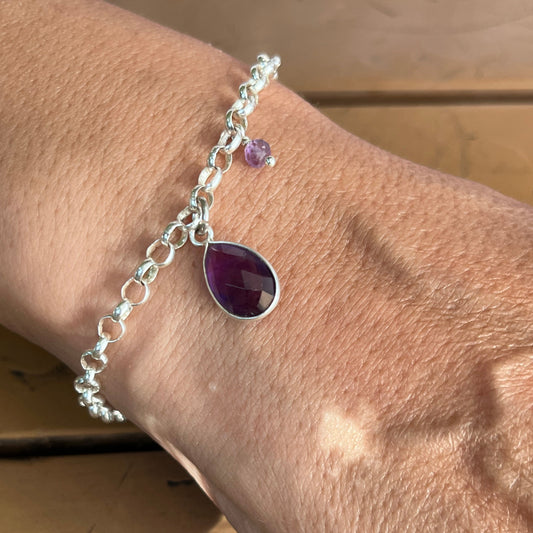 Pulsera "Amadora" Amatista Plata