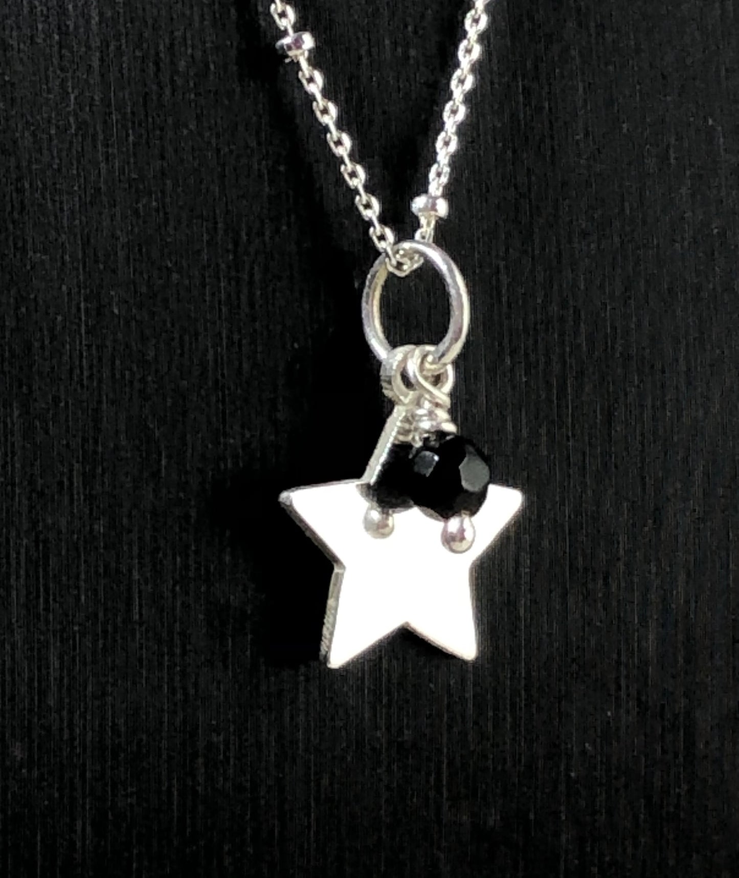 Collar de Estrella de Plata Piedra Onix de Protección