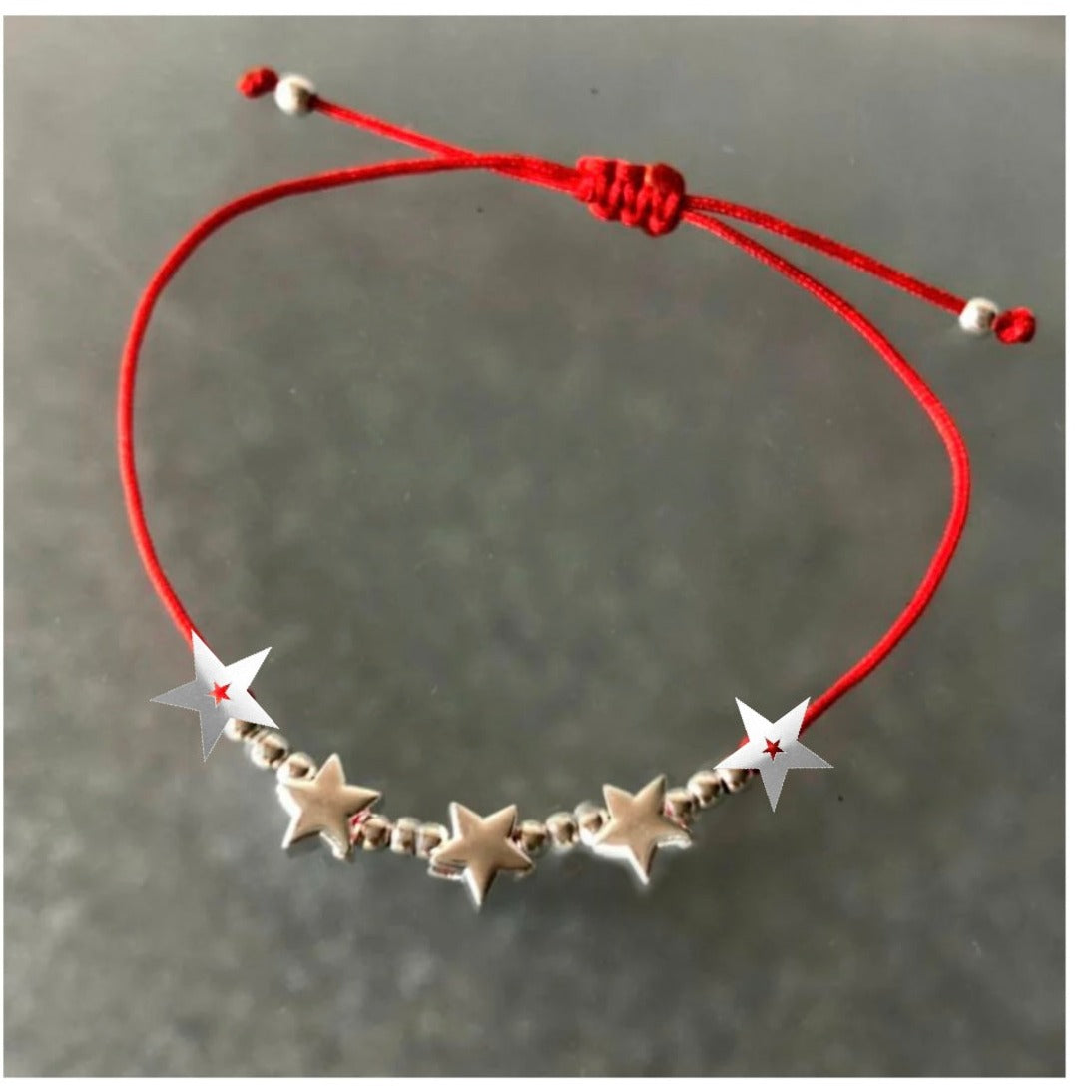 Pulsera de Protección 5 Estrellas Plata